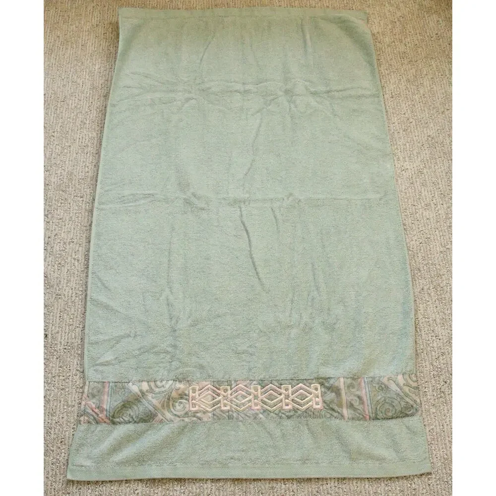 Fieldcrest Mills Towel Set of 8 Teal Blue Embroidered Bath Hand Fingertip USA